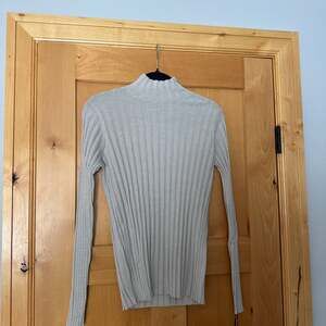 Worth New York Taupe Ribbed Mock Neck Metallic Lurex Sweater Size Large